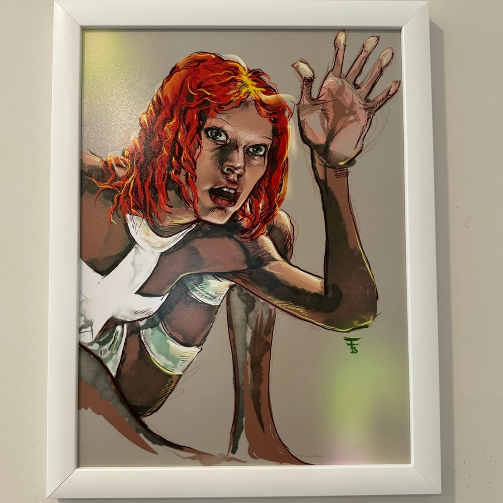 Fifth Element Leeloo Print Framed White 12”x16”